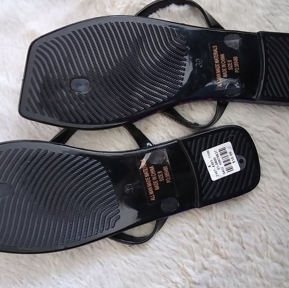 Patent Leather Rhinestone Sandals - Picture 2 of 3